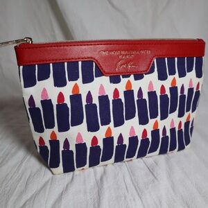 Estée Lauder Multicolored Makeup Bag Lipstick Print by Kendra Dandy Like New